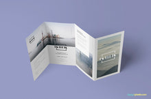 Load image into Gallery viewer, Free Photo-realistic Folded Brochure Mockup