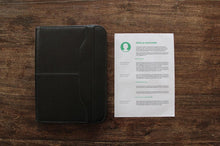 Load image into Gallery viewer, Free A4 Paper Mockup with Leather Case and Smart Phone
