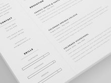 Load image into Gallery viewer, Free Clean And Minimal Resume Template