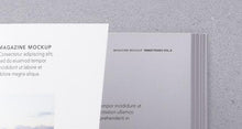 Load image into Gallery viewer, Free Open Overhead Magazine Mockup Psd Design
