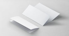 Load image into Gallery viewer, Free Tri Fold Psd 8-5x11 Inch Mockup Top and Front View
