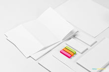 Load image into Gallery viewer, Free Stationery PSD Mockup Scene
