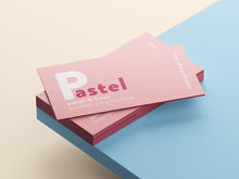 Load image into Gallery viewer, Free Business Card Pastel Mockups on Table

