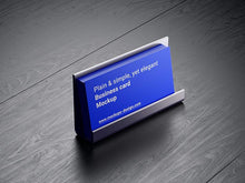 Load image into Gallery viewer, Free Business Cards on Dark Wood Mockup

