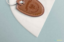 Load image into Gallery viewer, Free Leather Keychain Mockup with Changeable Marble Base
