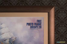 Load image into Gallery viewer, Free Wooden Wall Frame Mockup
