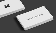 Load image into Gallery viewer, Free Business Card Mockups with Blue Background
