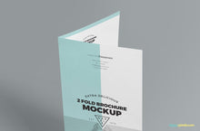 Load image into Gallery viewer, Free Slick 2 Fold Brochure Mockup PSD
