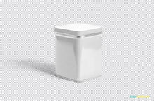 Load image into Gallery viewer, Free Metallic Box Packaging Mockup PSD
