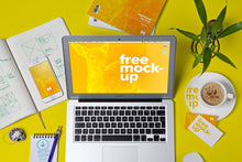 Load image into Gallery viewer, Free Workspace with Macbook Air (Mockup)
